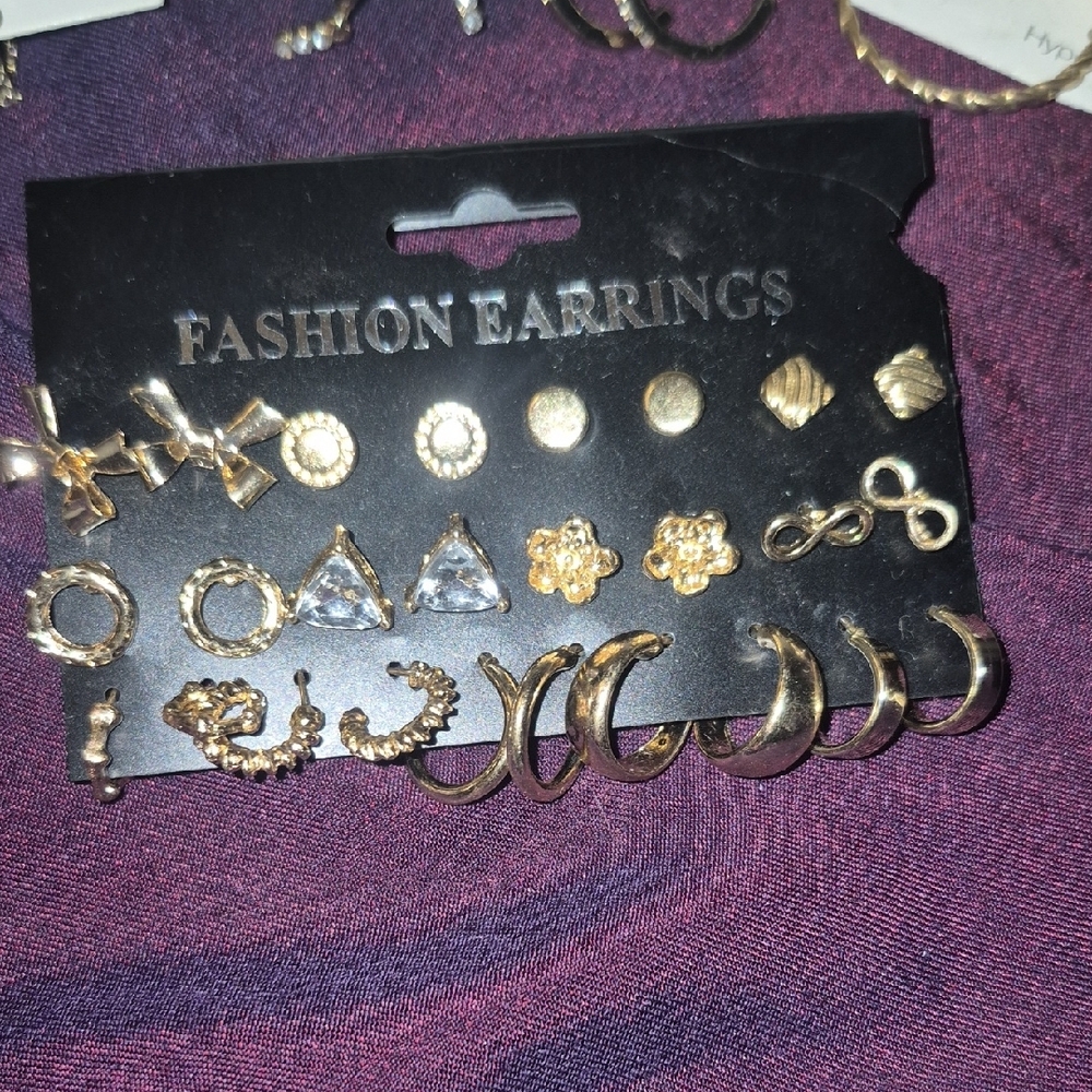 Fashion Earring Bundle 44 Pairs Total Various Brands - Picture 3 of 11
